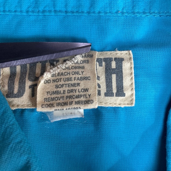 Duluth Trading Co. Mens 2XLT Short Sleeve Button‎ Down Shirt Blue Nylon - Picture 9 of 10